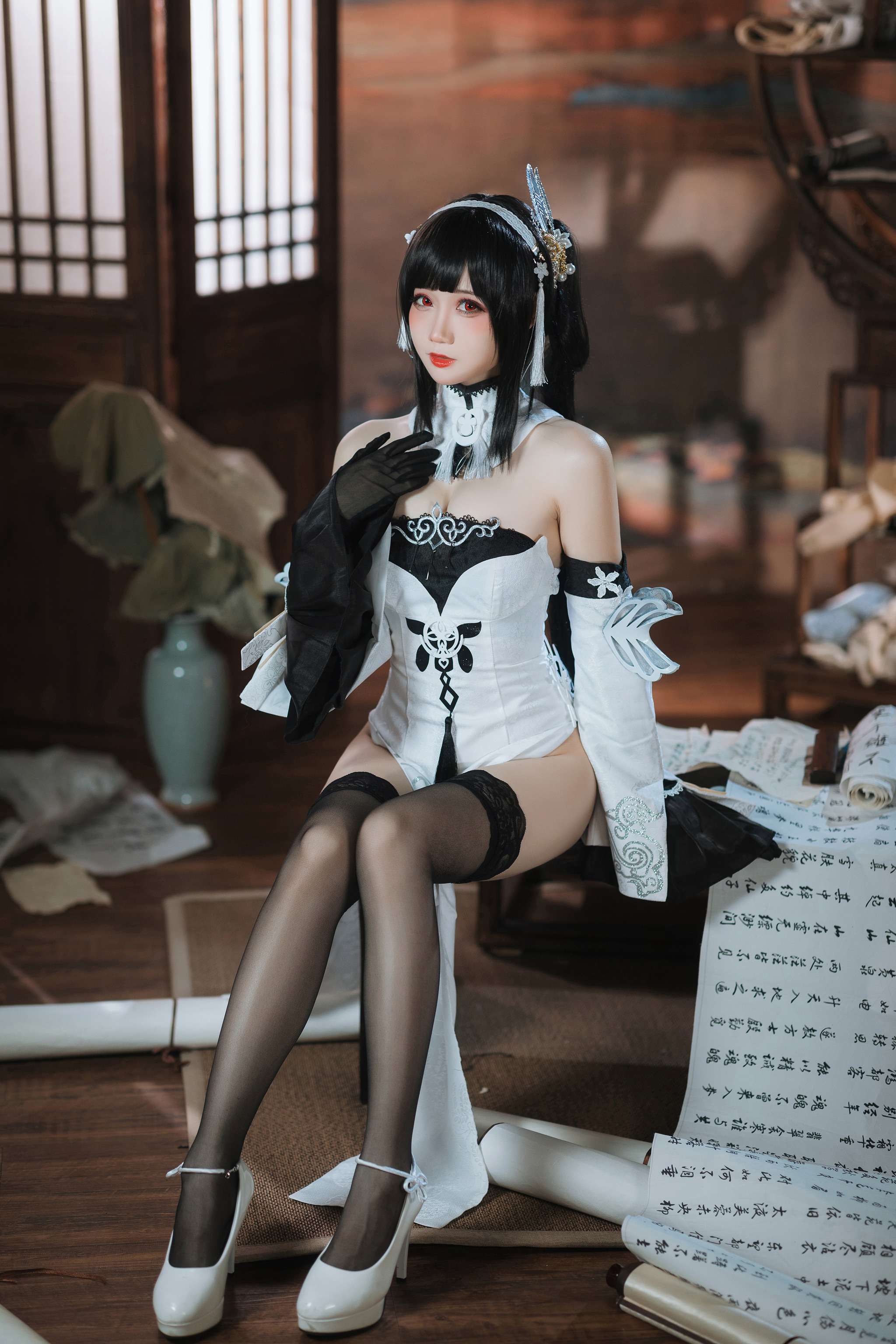 焖焖碳 - NO.028 碧蓝航线 鎮海 白黑礼服[23P]-XikXak